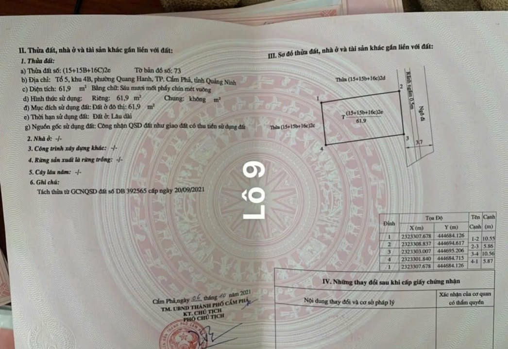 Đất nền Phường Quang Hanh 62m² giá 800 triệu - Cơ hội đầu tư tuyệt vời!