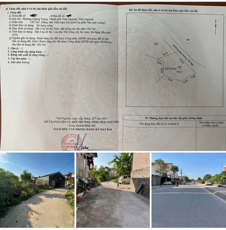 Đất nền phường Phan Đình Phùng, Thái Nguyên 143m² giá 2.2 tỷ - Ô tô vào tận nơi!