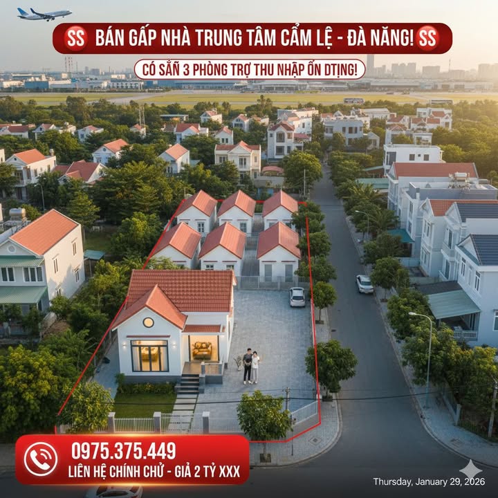 Nhà bán tại Khu đô thị Cẩm Lệ, Đà Nẵng 100m² giá 2 tỷ - Cần bán gấp!