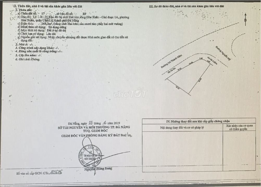 Lô đất góc 2 mặt tiền Nguyễn Mỹ & Vũ Thành Năm 268m² giá 18.76 tỷ - Đầu tư sinh lời