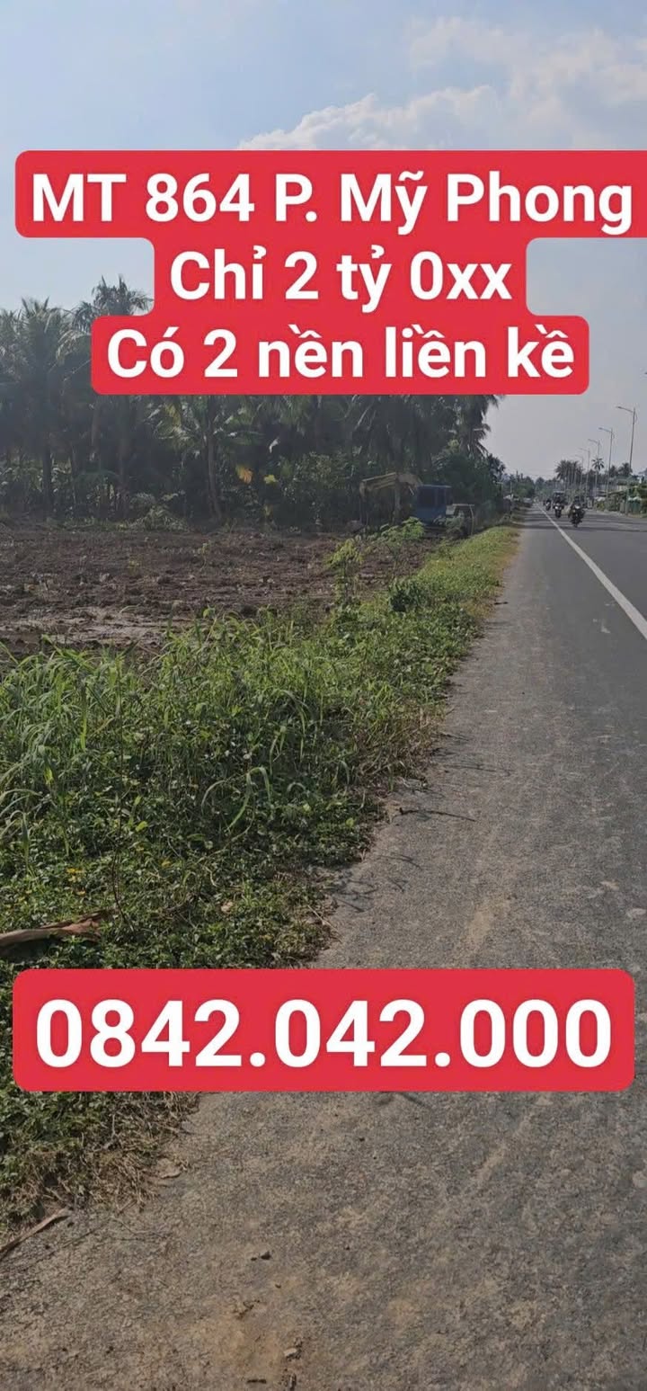 Đất nền mặt tiền Tỉnh lộ 864, Phường Mỹ Phong, 80m² giá 2 tỷ - Cơ hội đầu tư hấp dẫn!