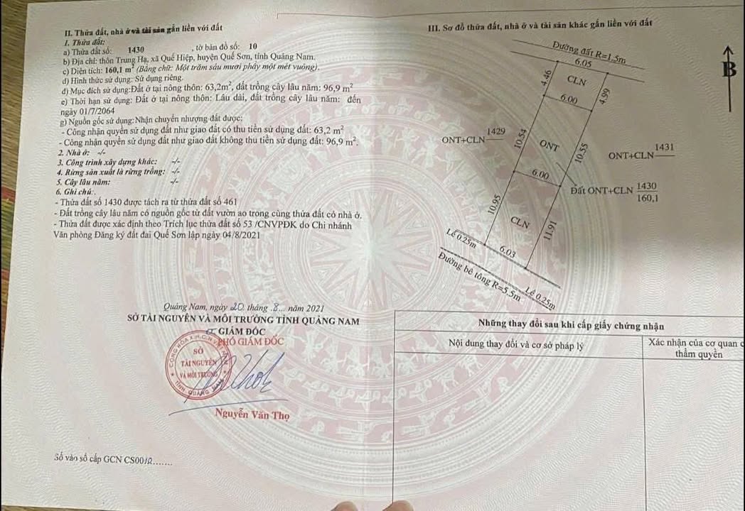 Đất nền Quế Hiệp, Quế Sơn 311m² giá chỉ 390 triệu - Sổ hồng riêng, pháp lý rõ ràng!