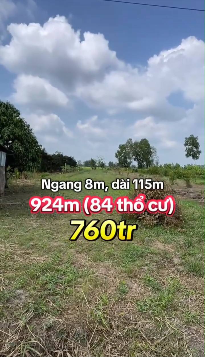 Đất thổ cư 84m² tại Kênh Tế, Châu Thành A, Hậu Giang - Giá 760 triệu, đầu tư sinh lời!