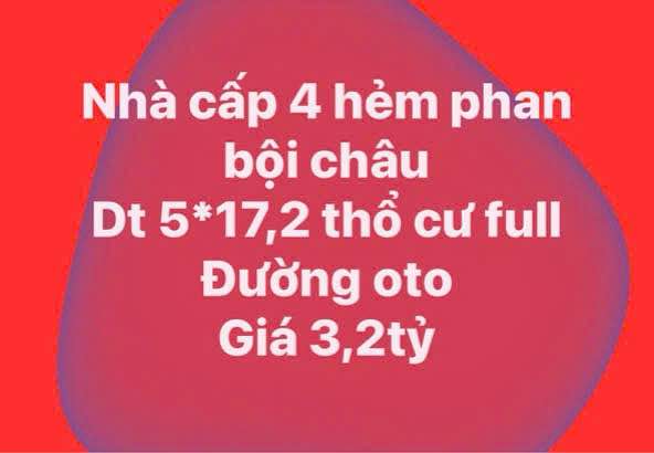 Nhà cấp 4 hẻm Phan Bội Châu, Buôn Ma Thuột 86m² giá 3.2 tỷ - Đầu tư sinh lời bền vững!