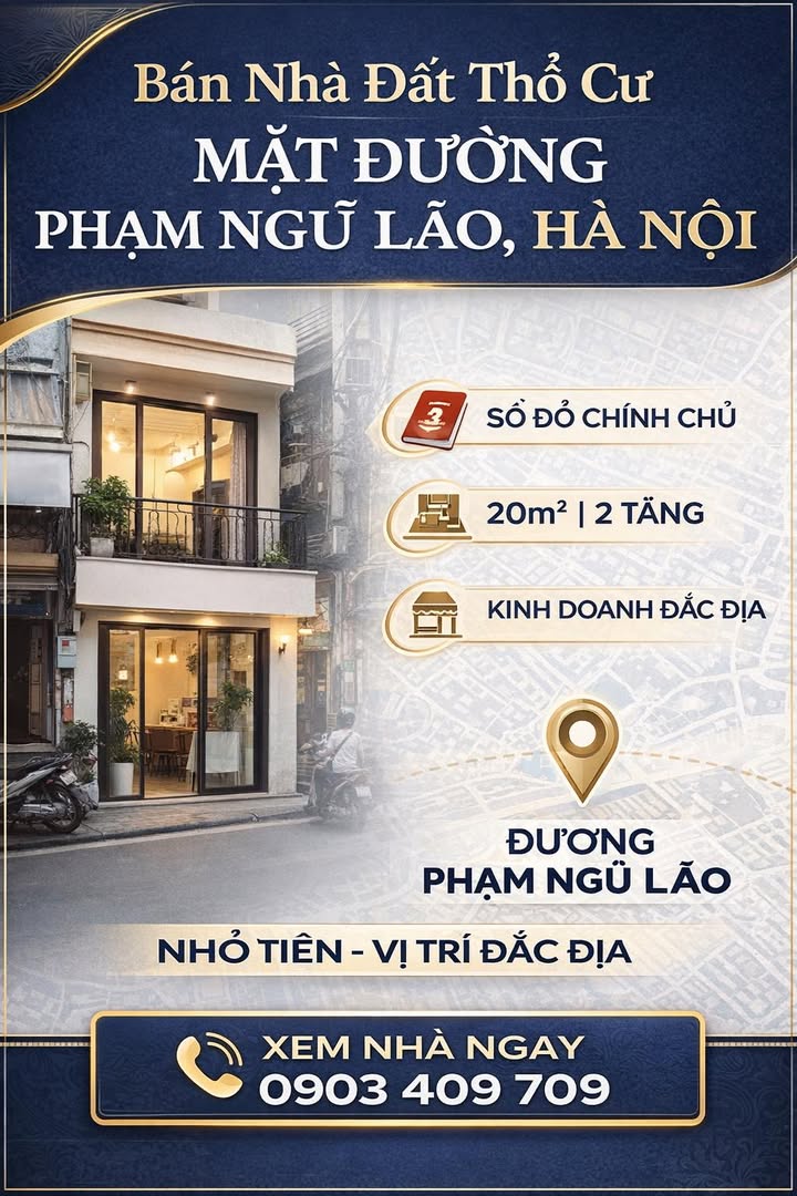 Nhà mặt đường Phạm Ngũ Lão, Quận Hoàn Kiếm 20m² giá thỏa thuận - Đầu tư sinh lời ổn định!