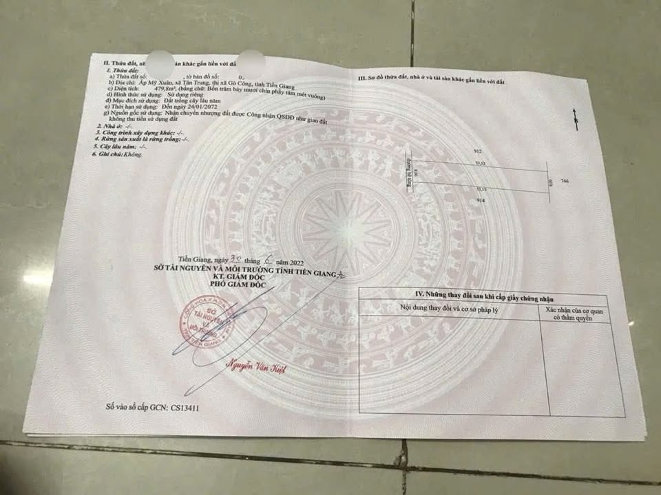 Đất nền Ấp Mỹ Xuân, Gò Công 486m² giá 420 triệu - Cơ hội đầu tư hấp dẫn!