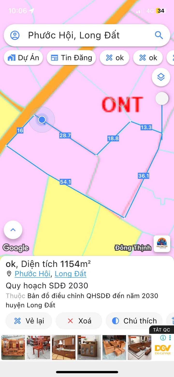 Đất thổ cư 3600m² tại Phước Hội, Long Đất, Bà Rịa - Vũng Tàu giá 4.85 tỷ - Cơ hội đầu tư tuyệt vời!