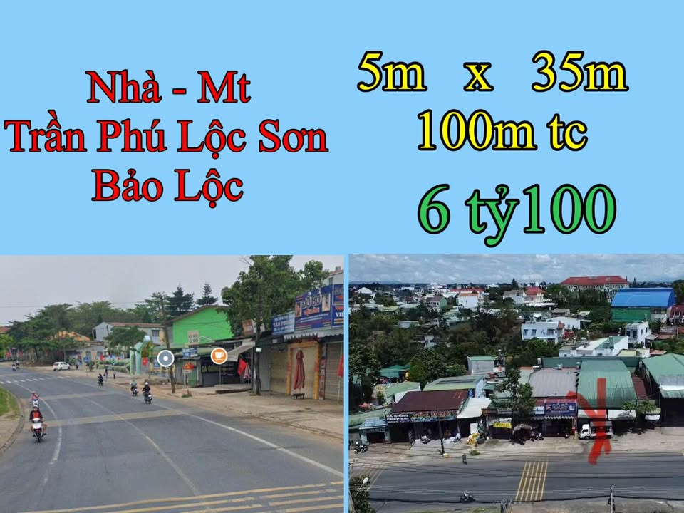 Nhà mặt tiền Trần Phú, Lộc Sơn Bảo Lộc, 175m², giá 6.1 tỷ - Vị trí đắc địa cho kinh doanh!