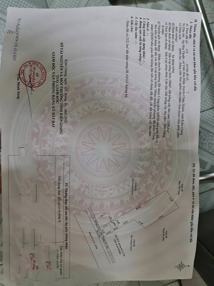 Đất mặt tiền ấp Hòa Thuận 9000m² giá chỉ 2 tỷ - Đầu tư sinh lời ngay!