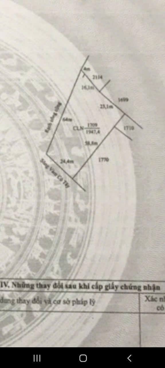 Đất vườn 1947m² tại Ấp 1, Mỹ Thạnh, Thủ Thừa - Giá tốt 1.8 tỷ