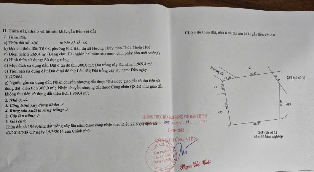 Đất thổ cư Phú Bài, 3000m² giá 3.9 tỷ - Đường ô tô, sẵn nhà cấp 4!