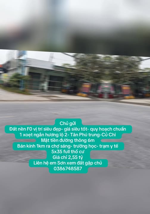 Đất nền thổ cư Tân Phú Trung 175m² giá 2,55 tỷ - Vị trí siêu đẹp, giao thông thuận lợi!