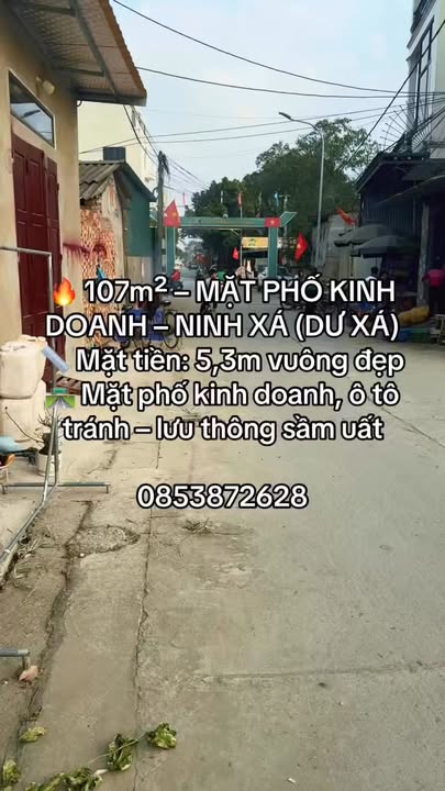 Đất kinh doanh mặt tiền 5,3m tại Ninh Xá, 107m² giá 4 tỷ - Đầu tư sinh lời ngay!