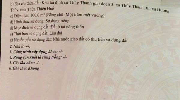 Đất nền Thủy Thanh - TP. Huế 100m² giá 3.3 tỷ - Vị trí đắc địa gần AEON Mall!