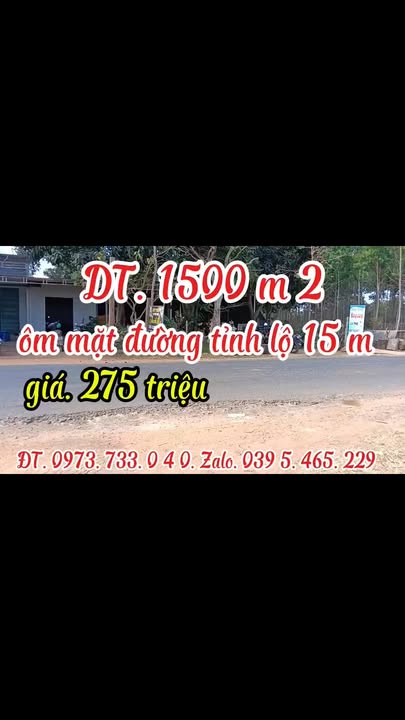 Đất mặt tiền đường tỉnh lộ 15m tại Quy Nhơn 1500m² - Cơ hội đầu tư vàng!