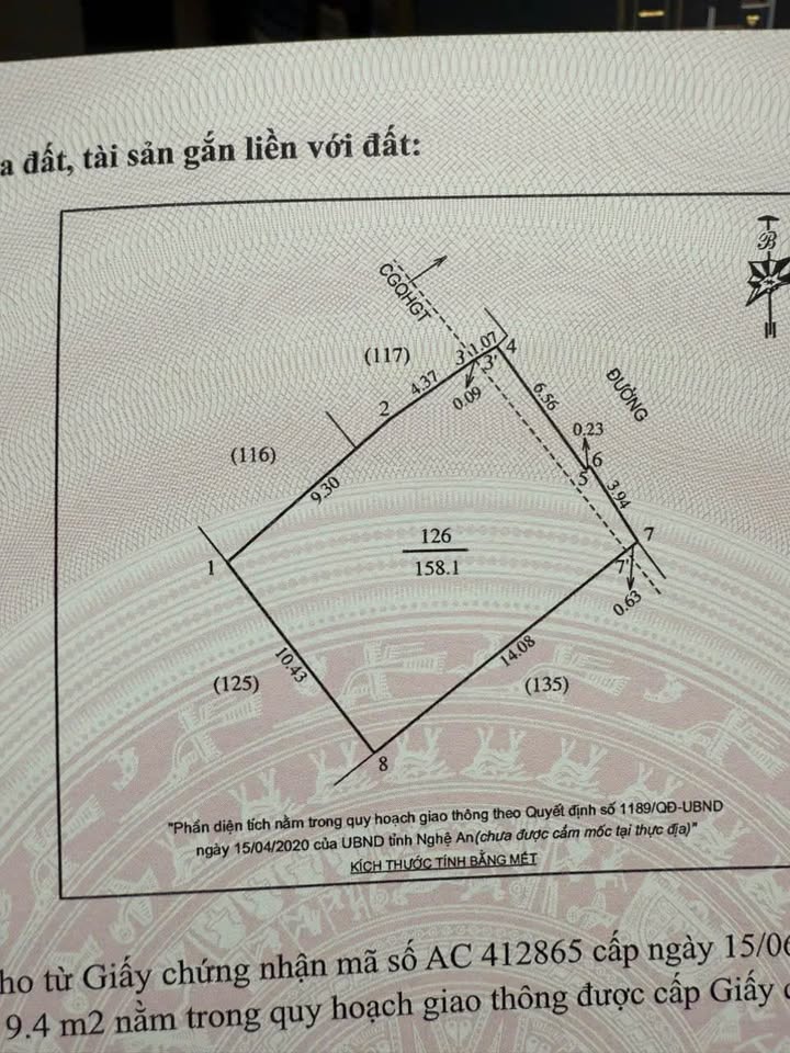 Đất nền chính chủ tại Thành phố Vinh 158.1m² - Đầu tư sinh lời ngay!
