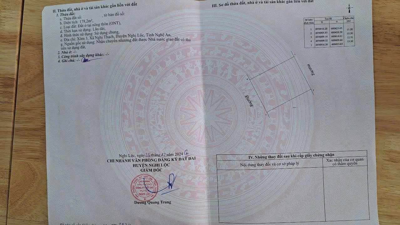 Đất đấu giá Nghi Thạch, Nghi Lộc 178.2m² giá 3.5 tỷ - Đường nhựa thông thoáng