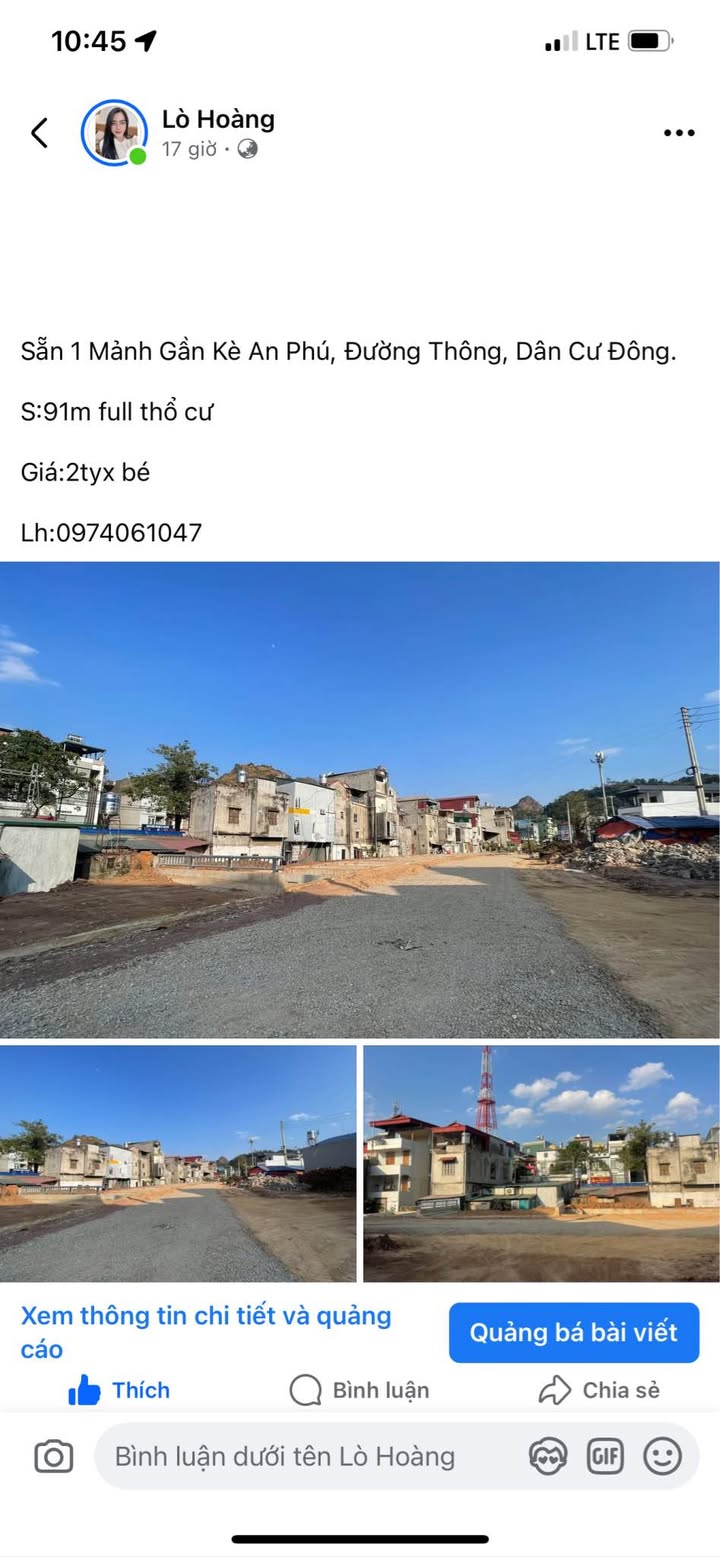 Đất nền Xã Chiềng Xôm, Sơn La 91m² giá 2 tỷ - Đường thông, dân cư đông đúc!