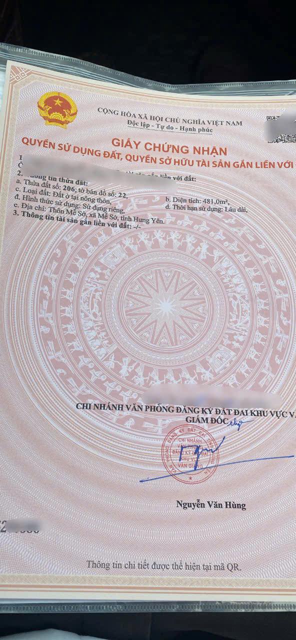 Đất nền Mễ Sở, Văn Giang 500m² giá thỏa thuận - Cơ hội đầu tư tuyệt vời!