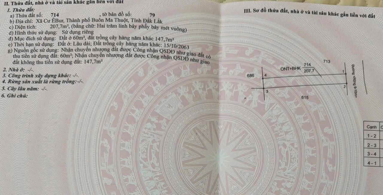 Đất thổ cư Thôn 4, Đường B3, 210m² giá 1.7 tỷ - Cơ hội đầu tư hấp dẫn!