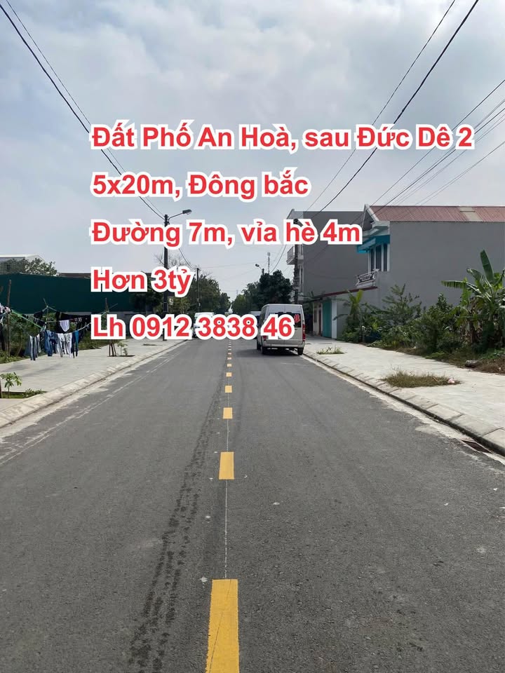 Đất ở Phố An Hoà, Ninh Khánh, 100m² giá 3 tỷ - Sổ đỏ chính chủ!