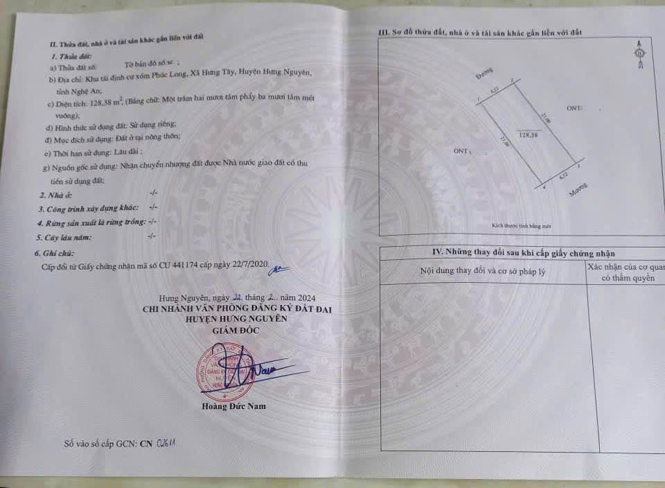 Đất TDC Xóm Phúc Long, Hưng Tây 128,28m² giá 4,43 tỷ - Đường 6m thông thoáng!