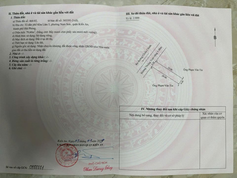 Bán đất tặng nhà cấp 4 tại Đường Thống Trực, Quận An Dương - 80m² chỉ 3.65 tỷ