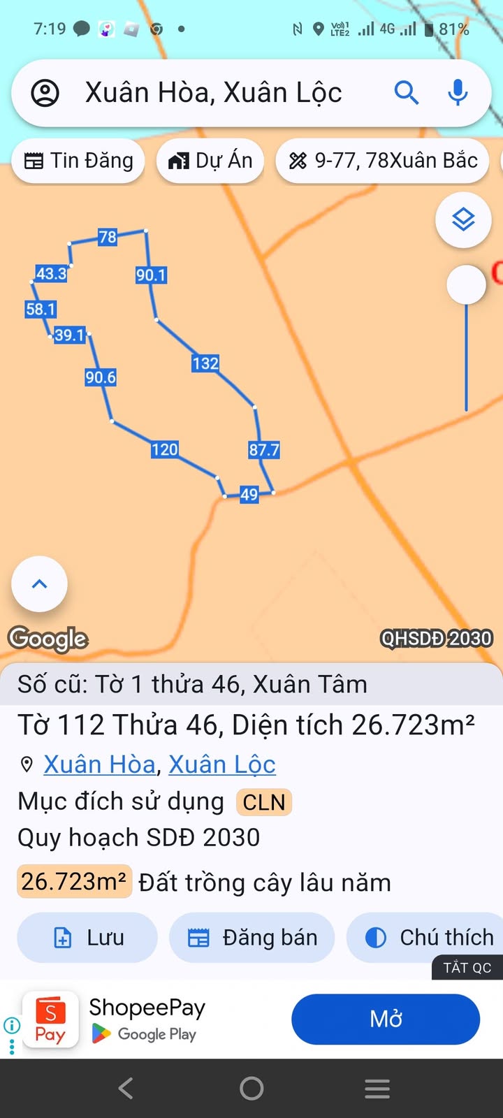 Đất nền Xã Xuân Tâm, Huyện Xuân Lộc, 26.723m² giá 6 tỷ - Cơ hội đầu tư hấp dẫn!