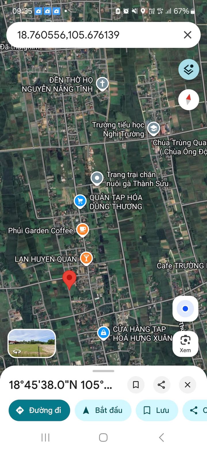 Đất thổ cư Xóm Trường Thịnh, Nghi Trung 112m² giá 1 tỷ - Nằm ngay mặt đường nhựa!