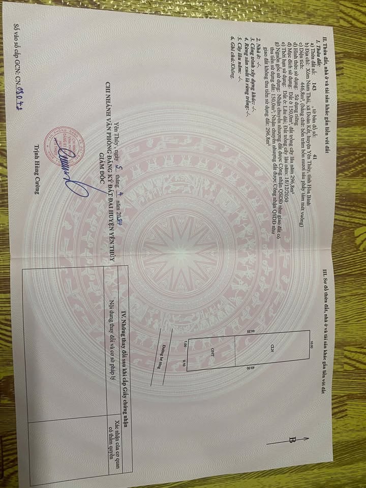 Đất nền tại Yên Trị, Yên Thủy 4500m² giá 1 tỷ - Đầu tư sinh lời hấp dẫn!