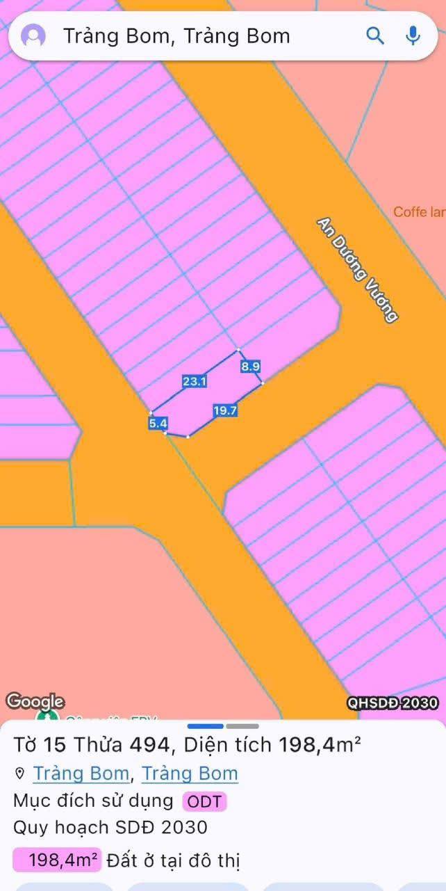 Đất nền Thị trấn Trảng Bom 198m² giá 4.75 tỷ - Lô góc 2 mặt tiền cực đẹp!
