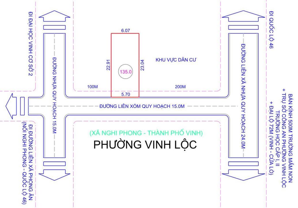 Đất Nghi Phong 135m² giá 2.7 tỷ - Đường thông thoáng, tiện ích đầy đủ!