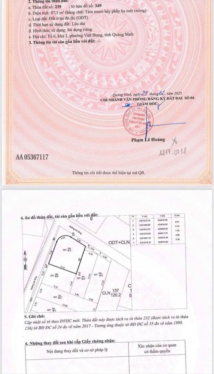 Đất nền 2 mặt tiền tại Phường Bãi Cháy 87m² giá 2 tỷ - Cơ hội đầu tư tuyệt vời!