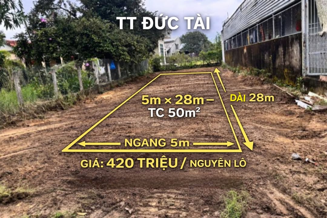 Đất nền Thị trấn Đức Tài 140m² giá chỉ 420 triệu - Cơ hội đầu tư hiếm có!
