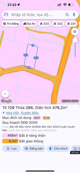 Đất nền 480m² tại Hòa Hội, Xuyên Mộc - Giá tốt chỉ 1 tỷ