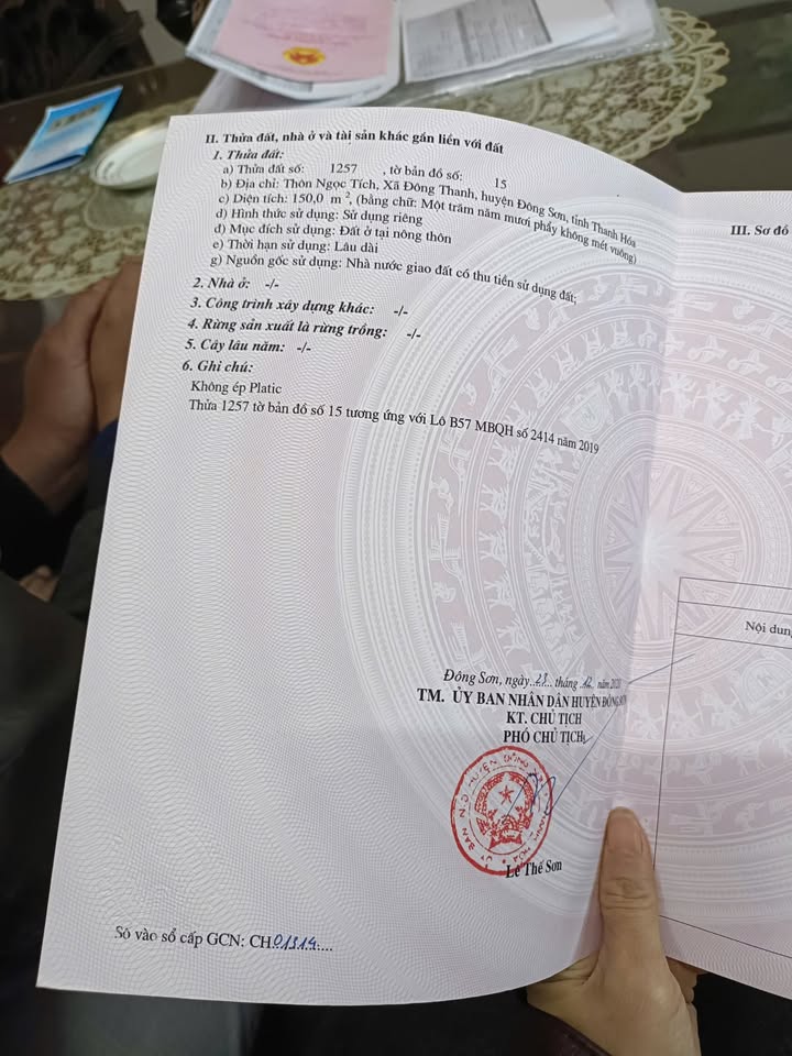 Đất nền xã Đông Thanh, huyện Đông Sơn, 150m² giá hấp dẫn - Cơ hội đầu tư tốt!