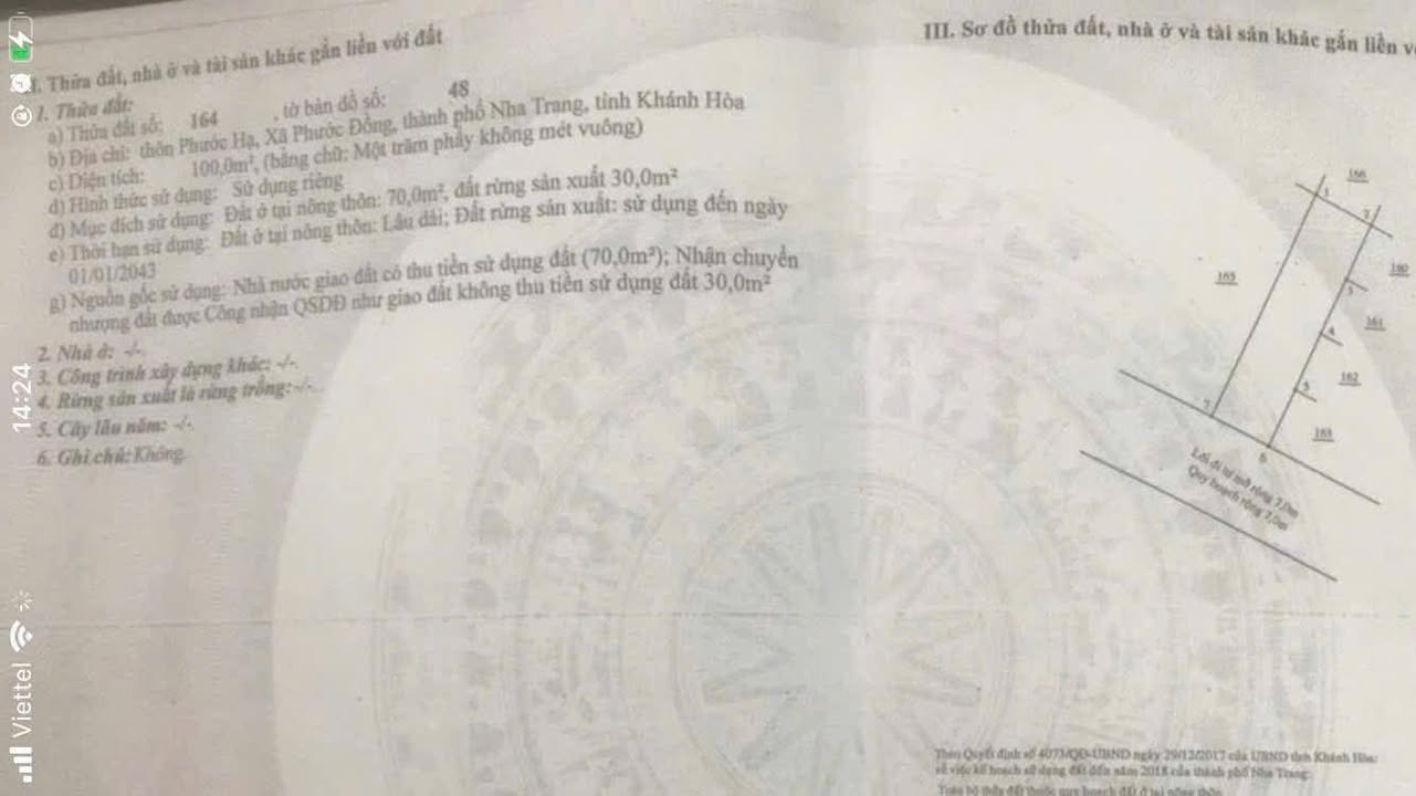Đất thổ cư Phước Hạ, Nha Trang 100m² giá 1.3 tỷ - Cơ hội đầu tư tuyệt vời!