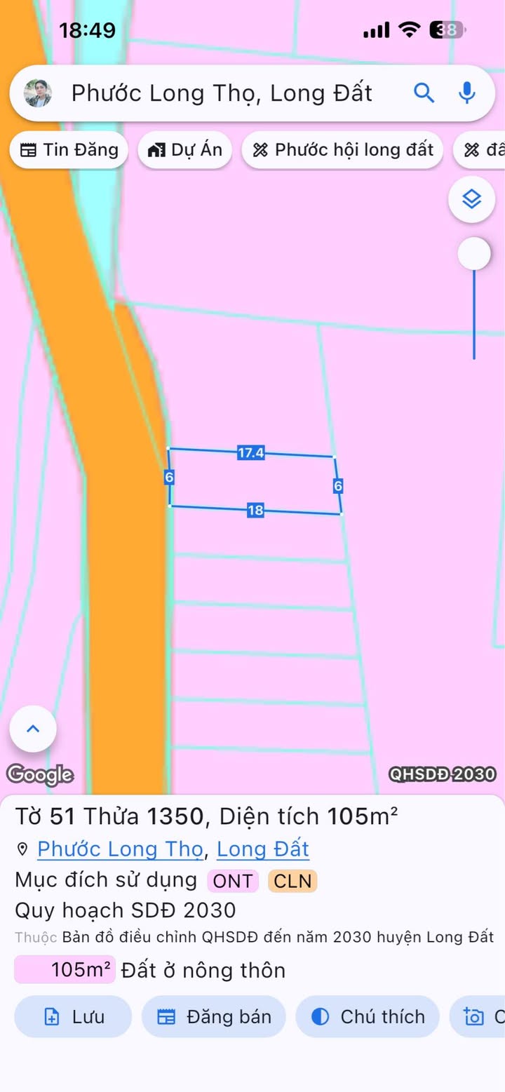 Đất nền đẹp tại Đất Đỏ Bà Rịa - Vũng Tàu 105m² giá 800 triệu - Đầu tư sinh lời