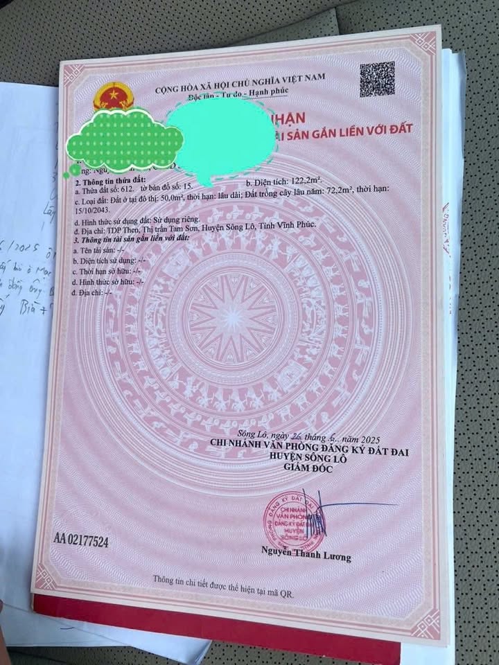 Đất nền Xã Tam Sơn, Phú Thọ 122m² - Giá chỉ 900 triệu, đầu tư sinh lời!