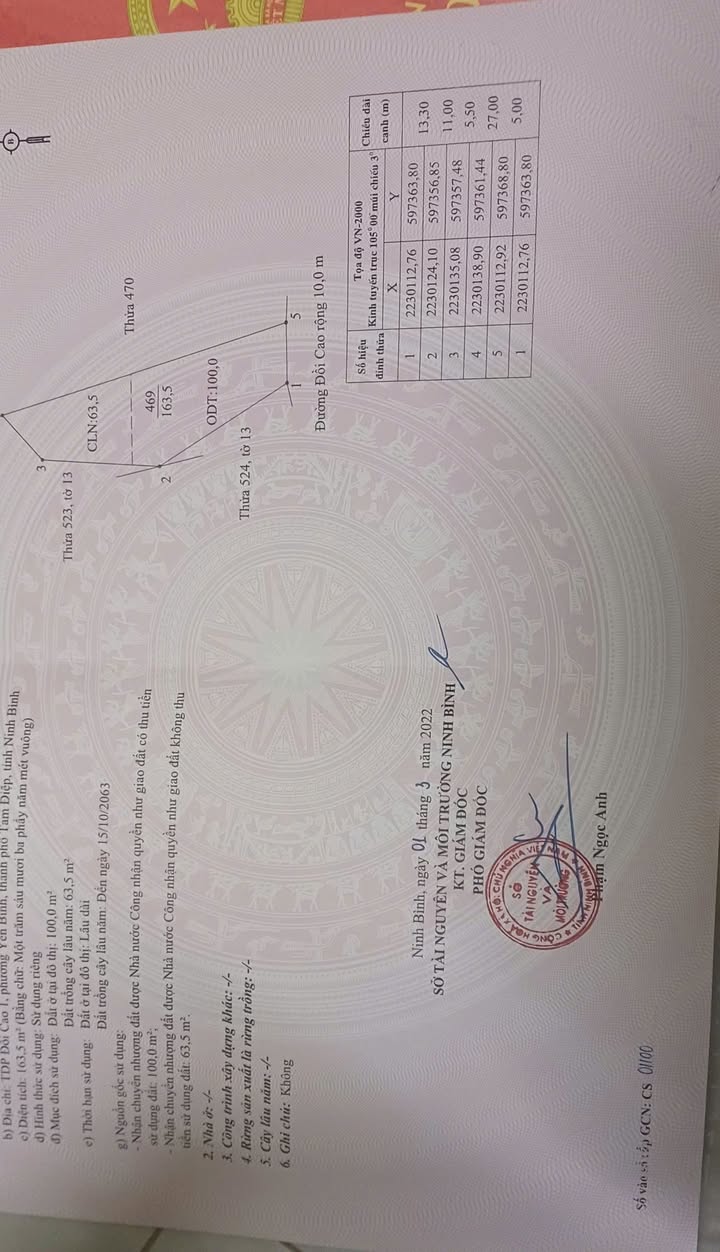 Đất nền Phường Yên Bình, Thành phố Tam Điệp 163m² giá 1.3 tỷ - Cơ hội đầu tư hấp dẫn!