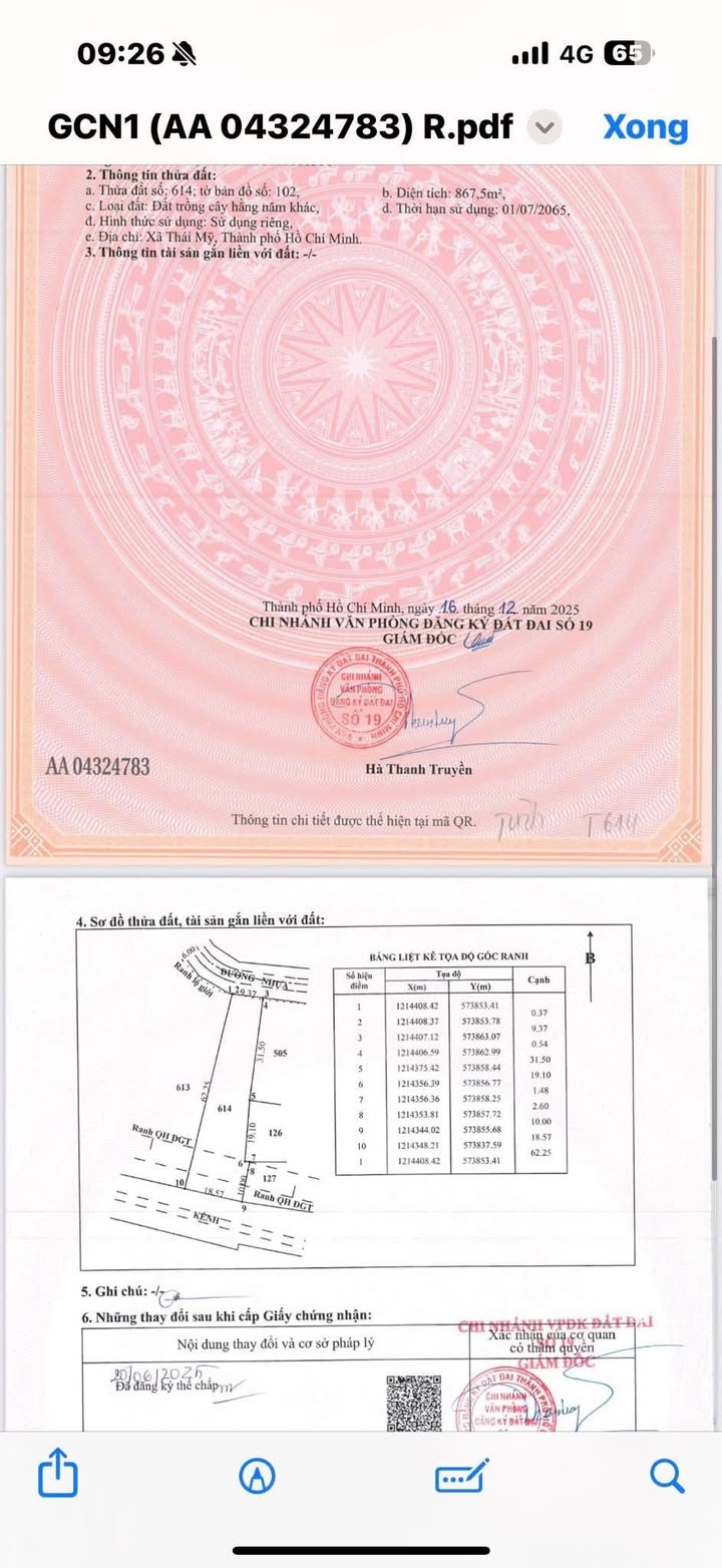 Đất vườn 872m² tại xã Thái Mỹ, Củ Chi chỉ 2.25 tỷ - Nở hậu tài lộc!