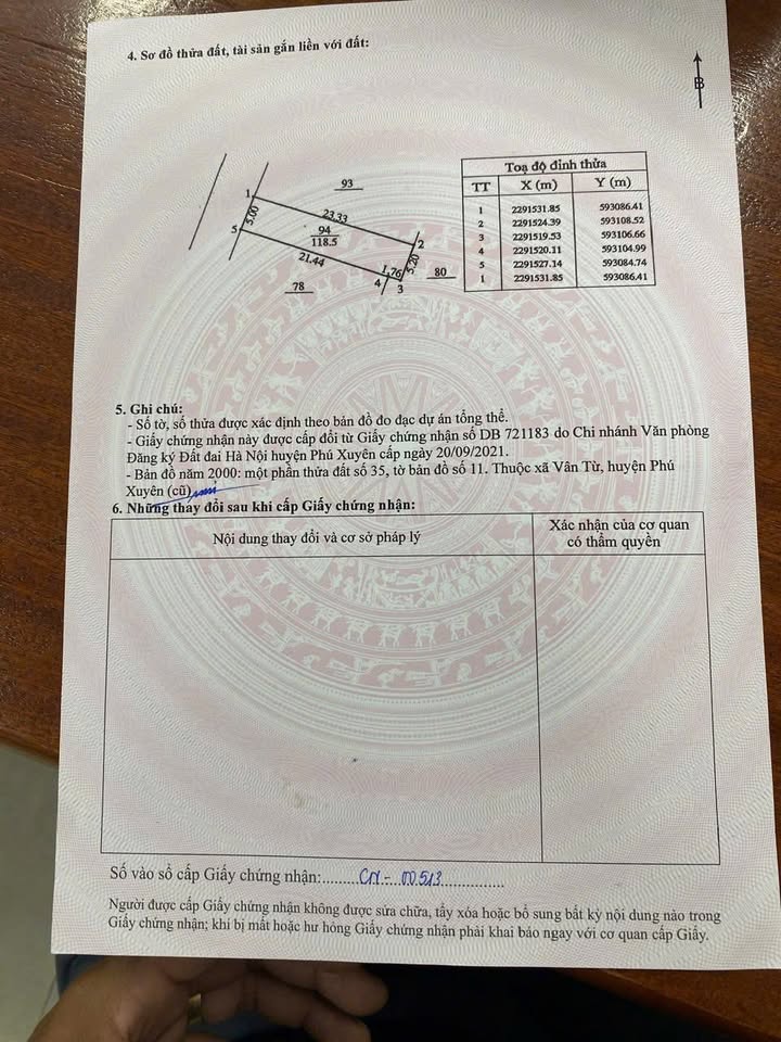Đất nền thôn Chính Vân, huyện Phú Xuyên 118,5m² - Vị trí kinh doanh đắc địa!