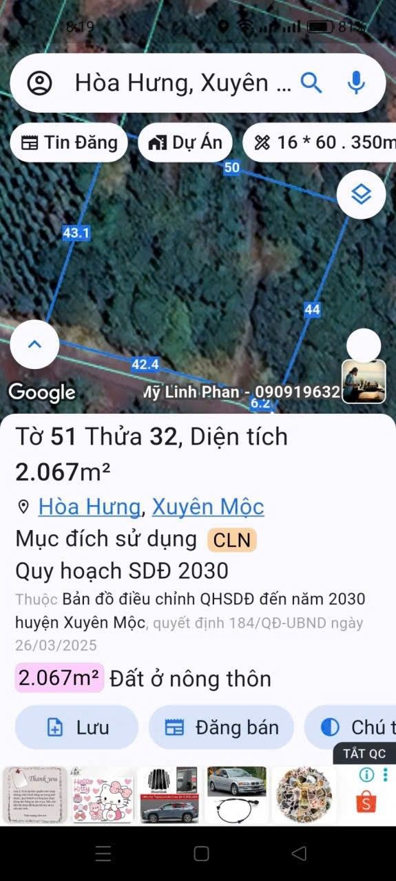 Đất nền xã Hòa Hưng, 2000m² giá 4 tỷ - Cơ hội đầu tư tuyệt vời!
