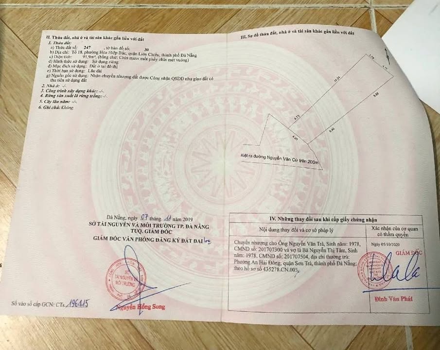 Đất nền Nguyễn Văn Cừ, Liên Chiểu, Đà Nẵng 92m² giá 2 tỷ - Nở hậu đẹp phong thủy!