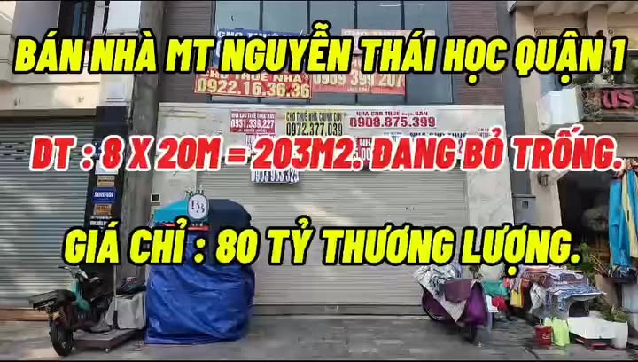 Bán nhà mặt tiền Nguyễn Thái Học, Quận 1, 203m² giá 80 tỷ - Cơ hội đầu tư sinh lời!