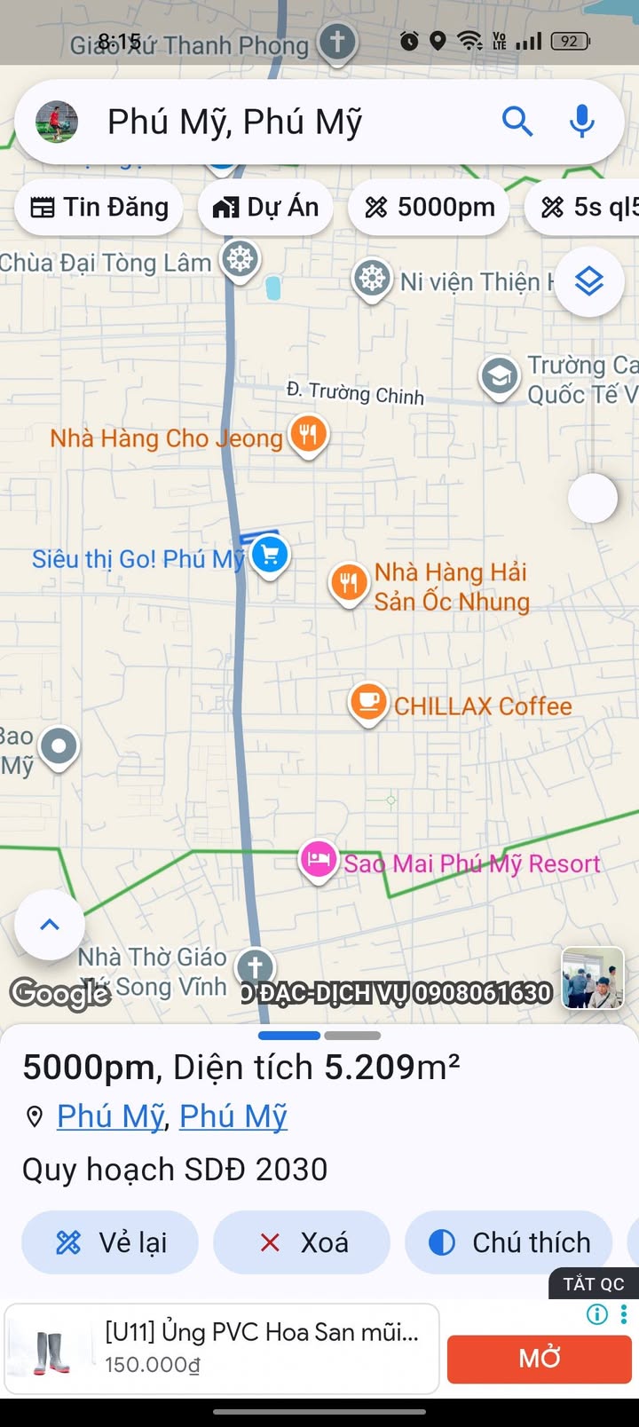 Đất nền Quốc lộ 51, Phú Mỹ, 5200m² giá đầu tư - Đang cho thuê 70 triệu/tháng!