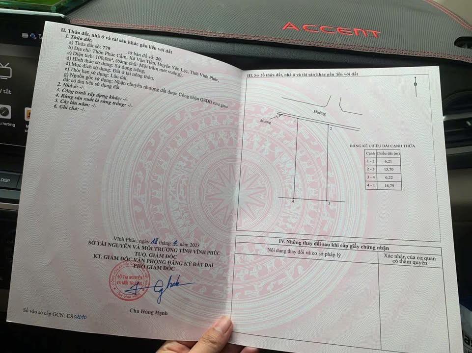 Đất nền thổ cư 100m² xã Văn Tiến, huyện Yên Lạc - Giá 2 tỷ, mặt tiền rộng!