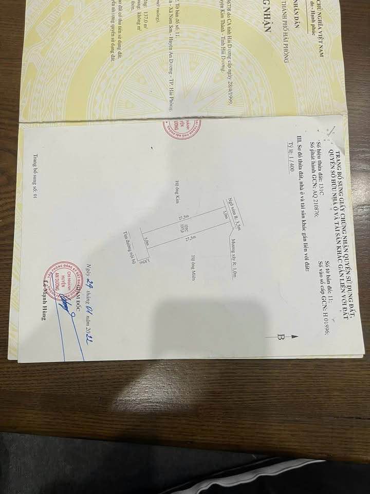 Đất nền Lương Quán, Nam Sơn, Hải Phòng 137m² giá 3,25 tỷ - Sổ hồng chính chủ!