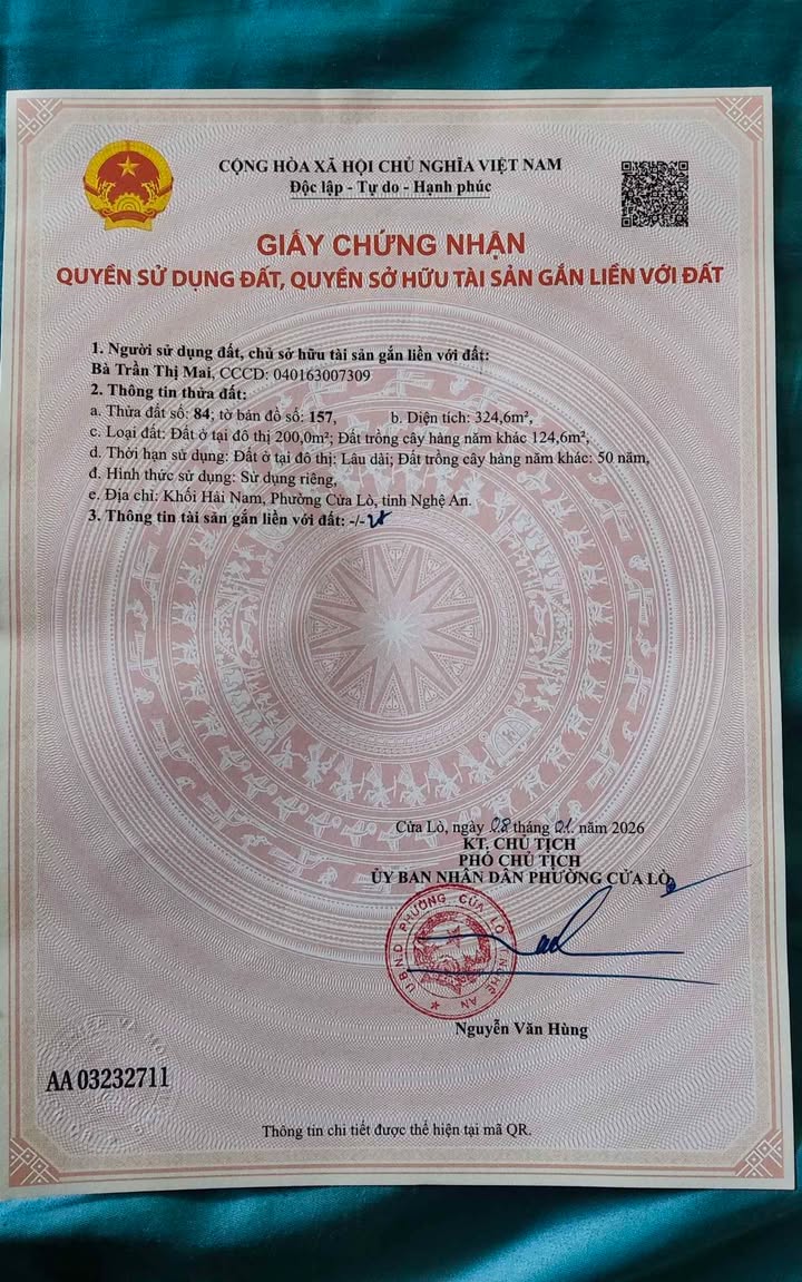 Đất nền Khối Hải Nam, Phường Nghi Hải, 324m² - Giá thỏa thuận hấp dẫn!