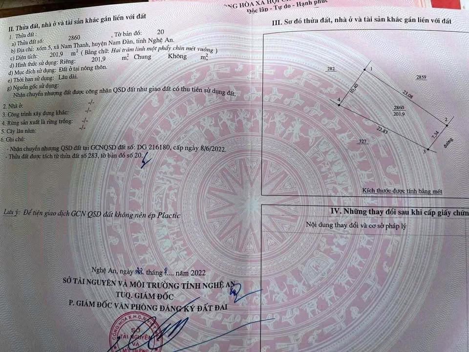 Đất thổ cư tại Xóm 5, Xã Nam Thanh, 202m² giá chỉ 500 triệu - Nở hậu cực đẹp!